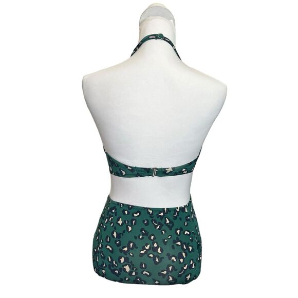 Garnet Hill NWT Bikini Set Women’s Size 2 Pine Leopard High Waist Ruched Wired - Picture 5 of 10